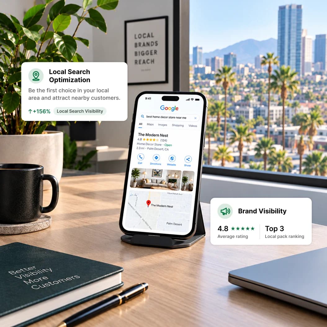 Brand authority, local search presence, and business visibility