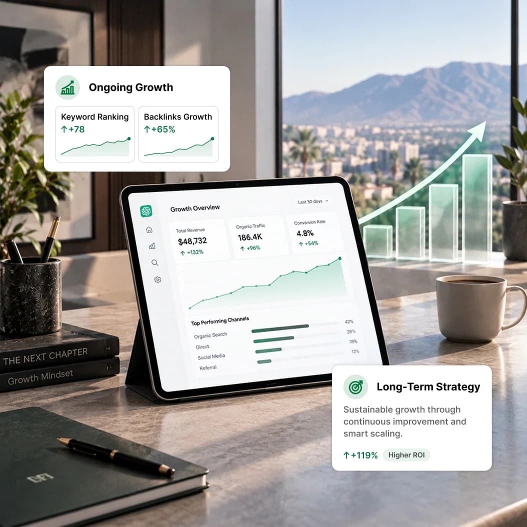 AI visibility tracking, performance reporting, and ongoing growth