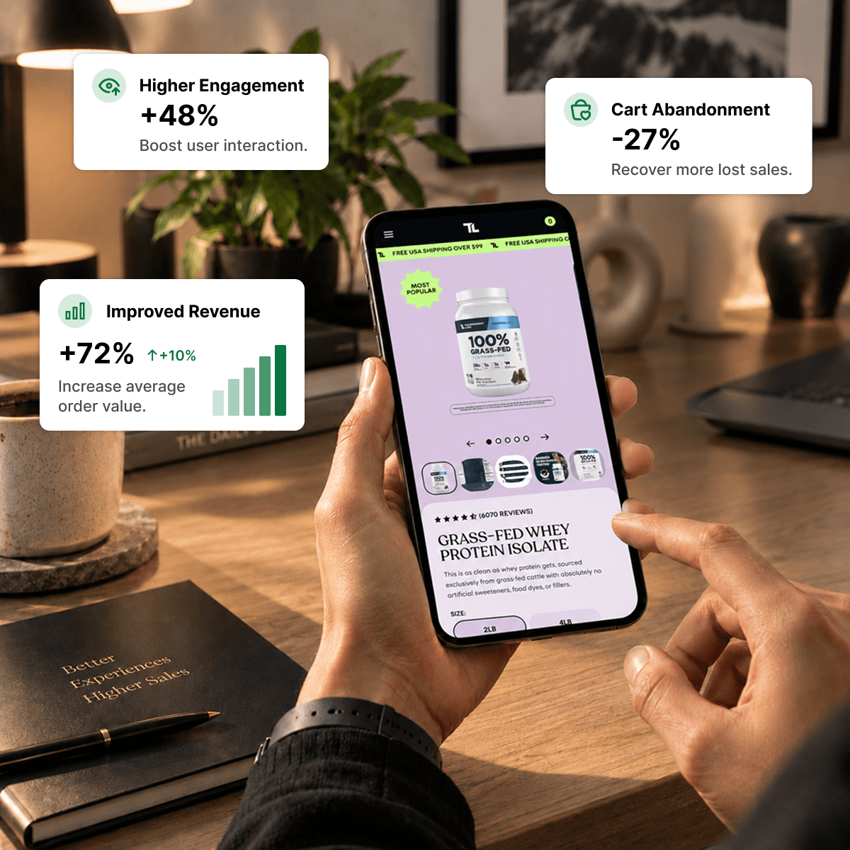 Ecommerce CRO improvements for product pages, cart experiences, and checkout conversions