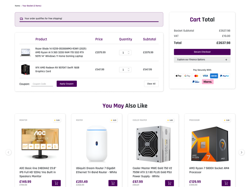 Subscription DTC · Optimised Cart Flow